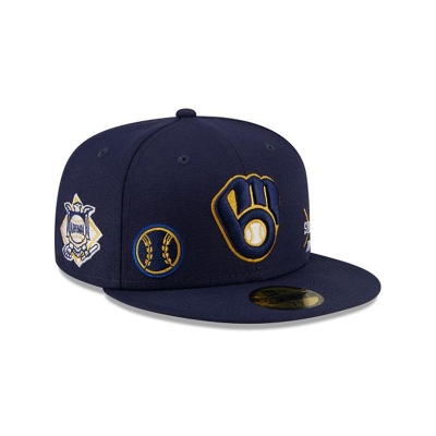 Blue Milwaukee Brewers Hat - New Era MLB Multi 59FIFTY Fitted Caps USA5463189